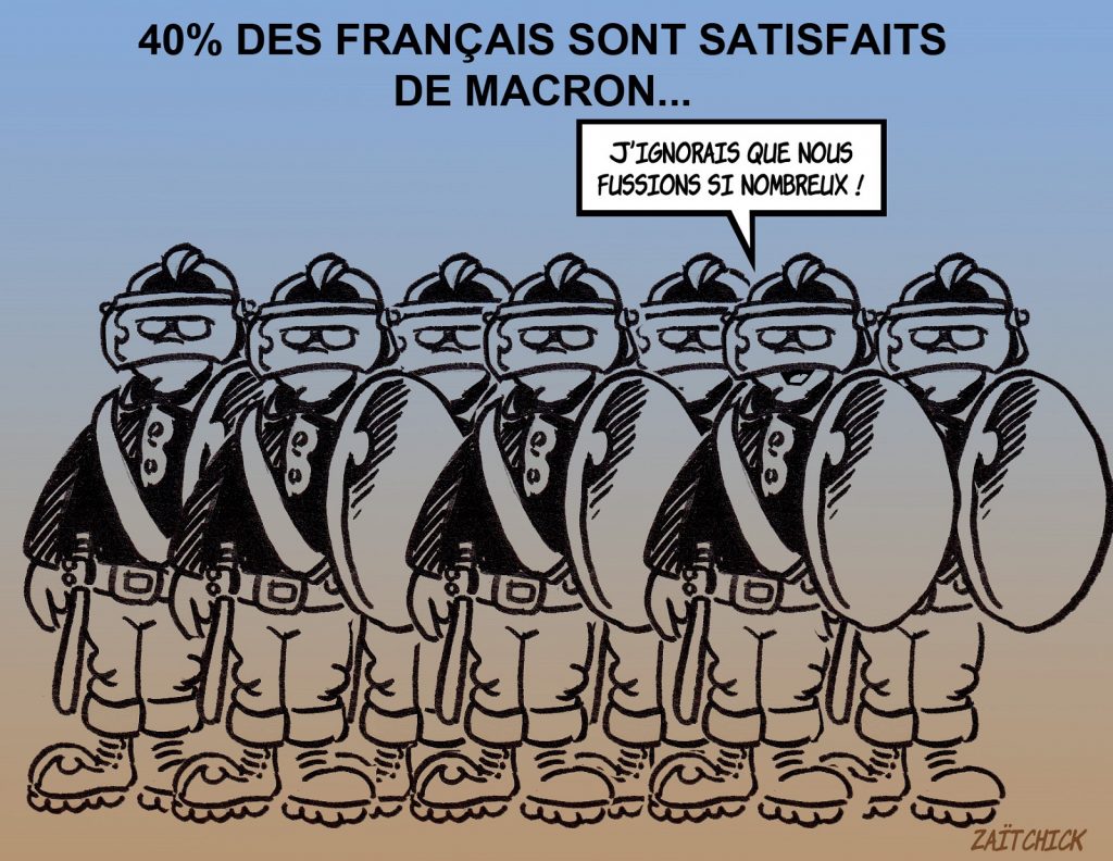 dessin presse humour loi sécurité globale image drôle sondage Emmanuel Macron