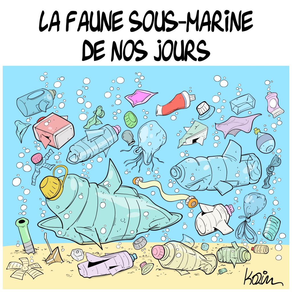 dessin presse humour océans mers image drôle pollution plastique