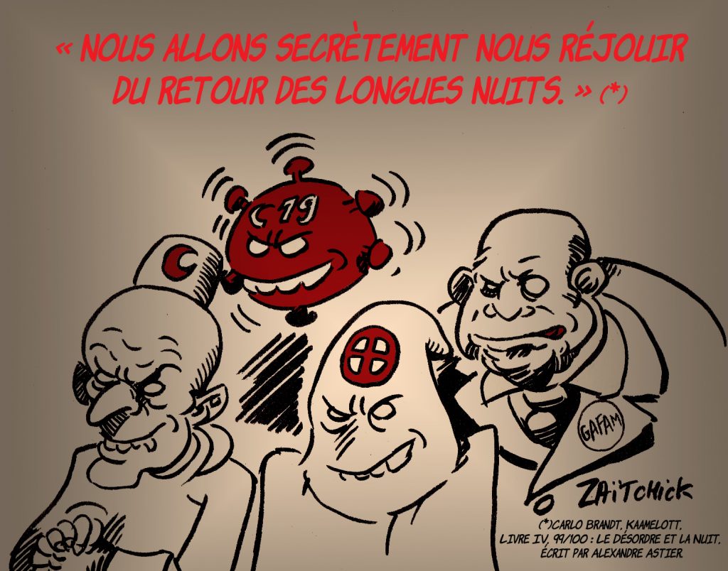 dessin presse humour islamisme fascisme image drôle coronavirus Gafam Kaamelott