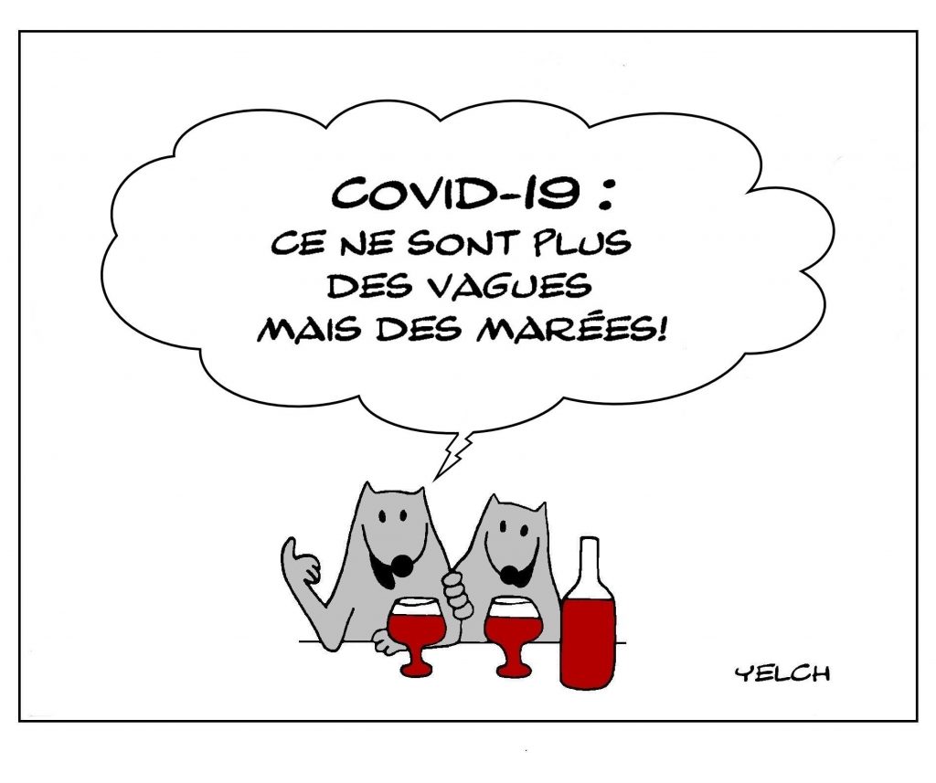 dessin humour épidémie vague marée image drôle coronavirus covid19