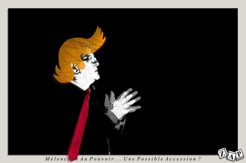 dessin presse humour Jean-Luc Mélenchon image drôle Donald Trump élection présidentielle 2022