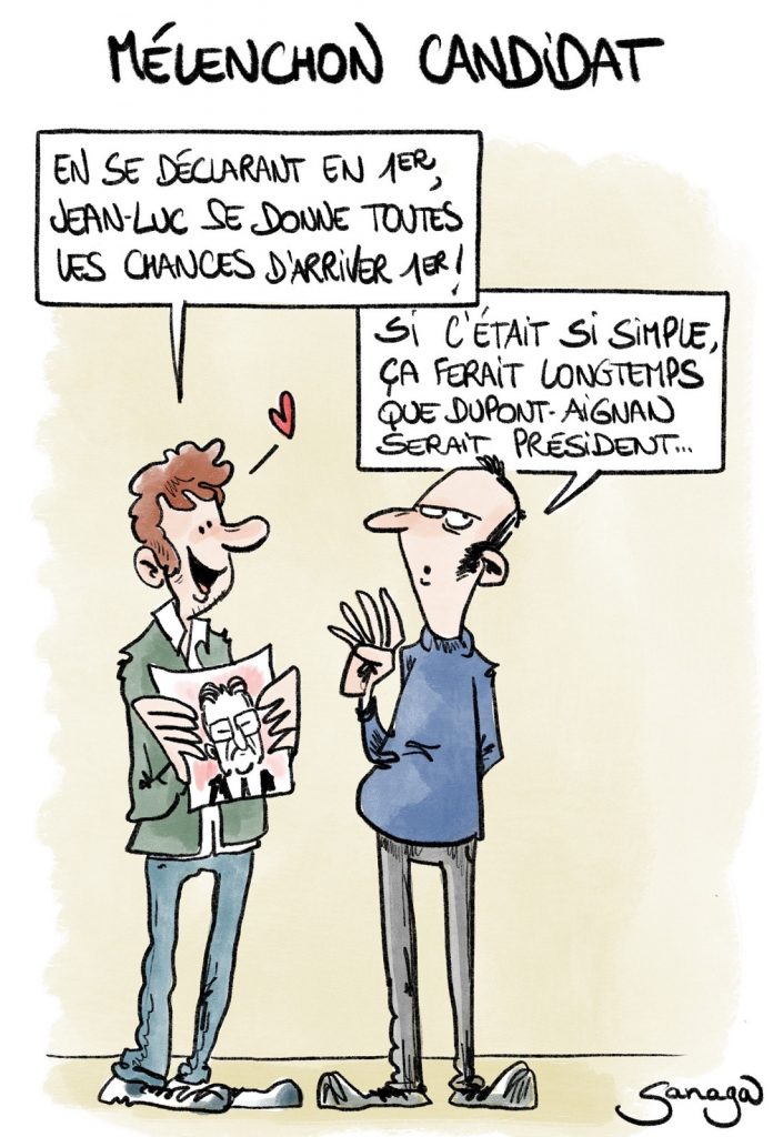 dessin presse humour Jean-Luc Mélenchon image drôle élections candidature