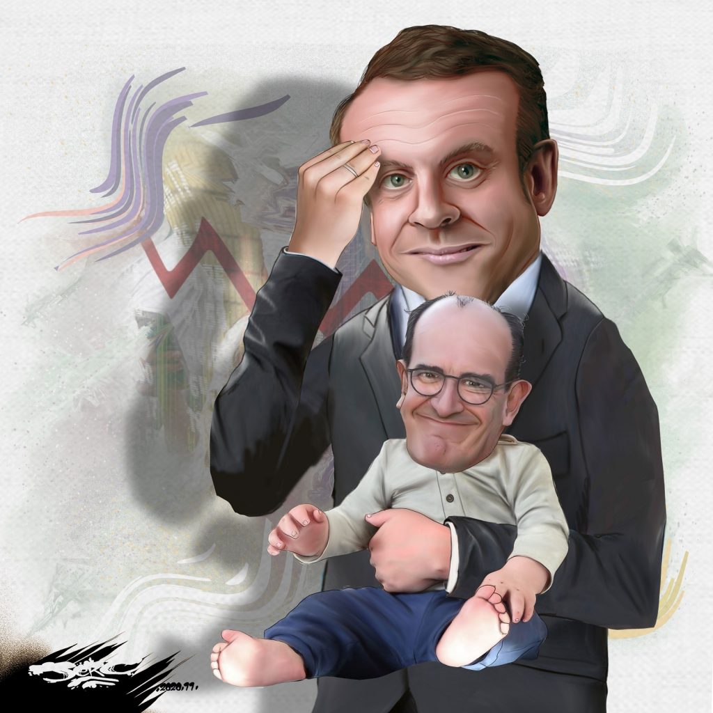 dessin presse humour Jean Castex image drôle Emmanuel Macron
