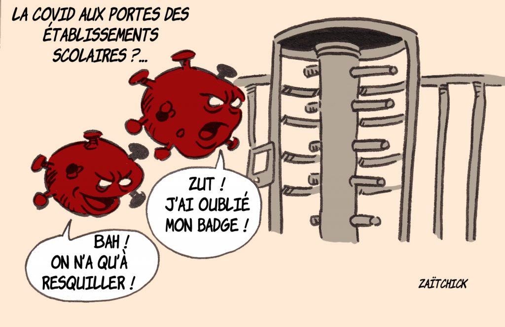 dessin presse humour covid-19 coronavirus image drôle établissements scolaires