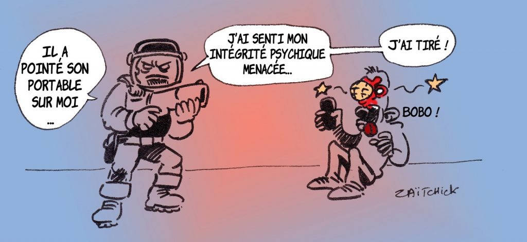 dessin presse humour violences policières image drôle loi sécurité globale