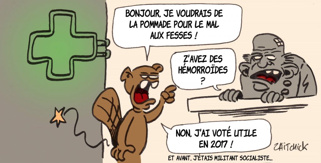 dessin presse humour Emmanuel Macron image drôle vote utile