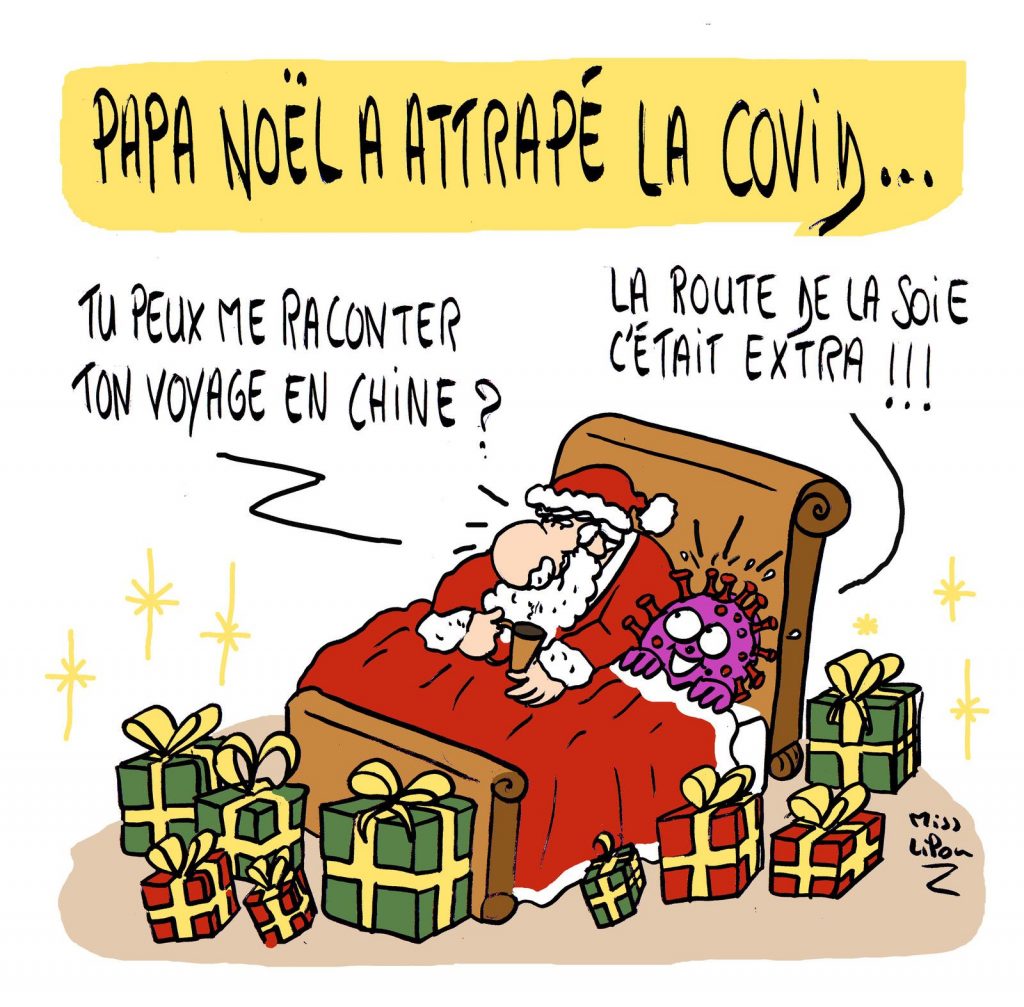 dessin presse humour coronavirus confinement image drôle Père Noël