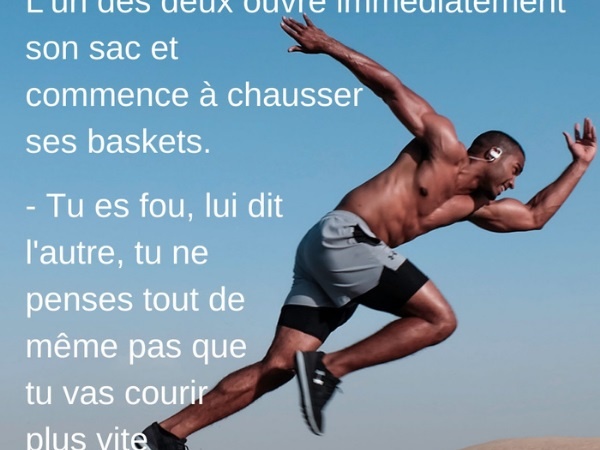 humour, blague sur les touristes, blague sur les lions, blague sur les courses, blague sur les baskets, blague sur les chaussures, blague sur la vitesse