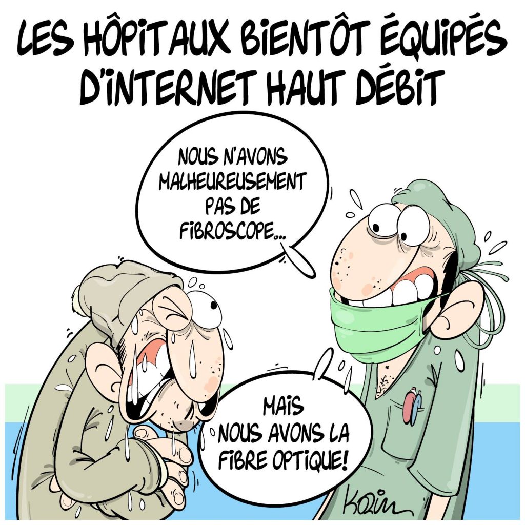 dessin presse humour Algérie hôpitaux image drôle équipement Internet