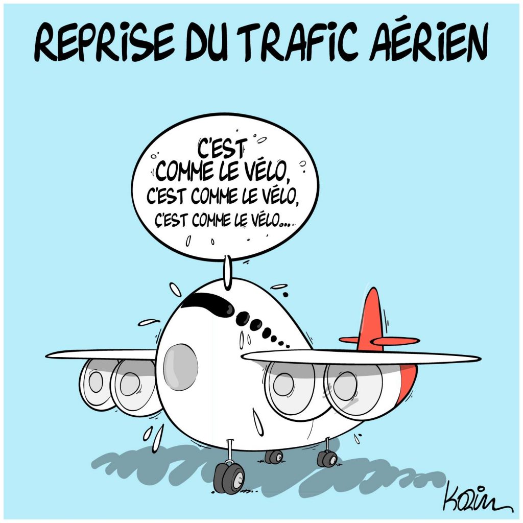 dessin presse humour coronavirus covid-19 image drôle Algérie trafic aérien