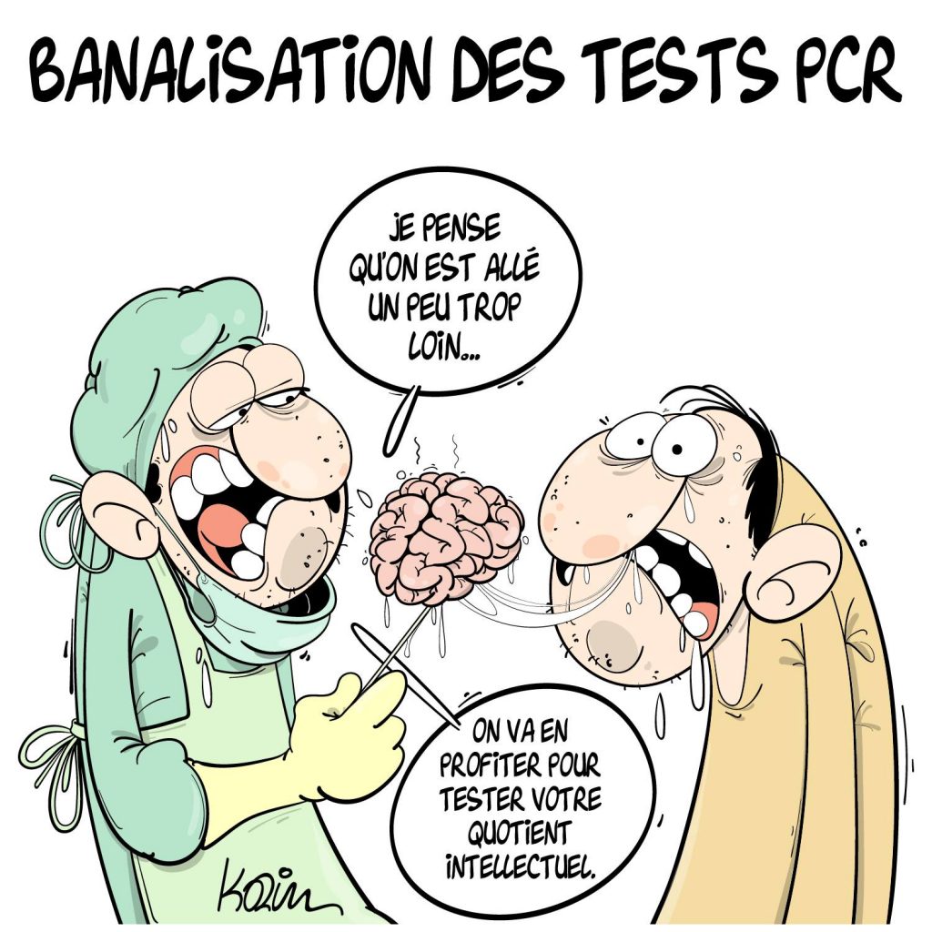 dessin presse humour coronavirus covid-19 image drôle test PCR