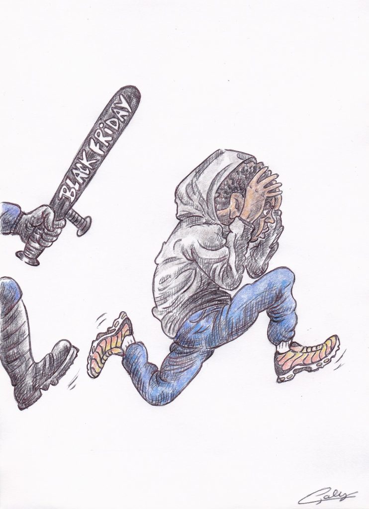 image drôle loi sécurité globale Black Friday dessin humour violences policières