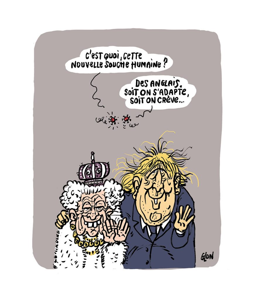 dessin presse humour coronavirus covid-19 image drôle mutation virus Angleterre