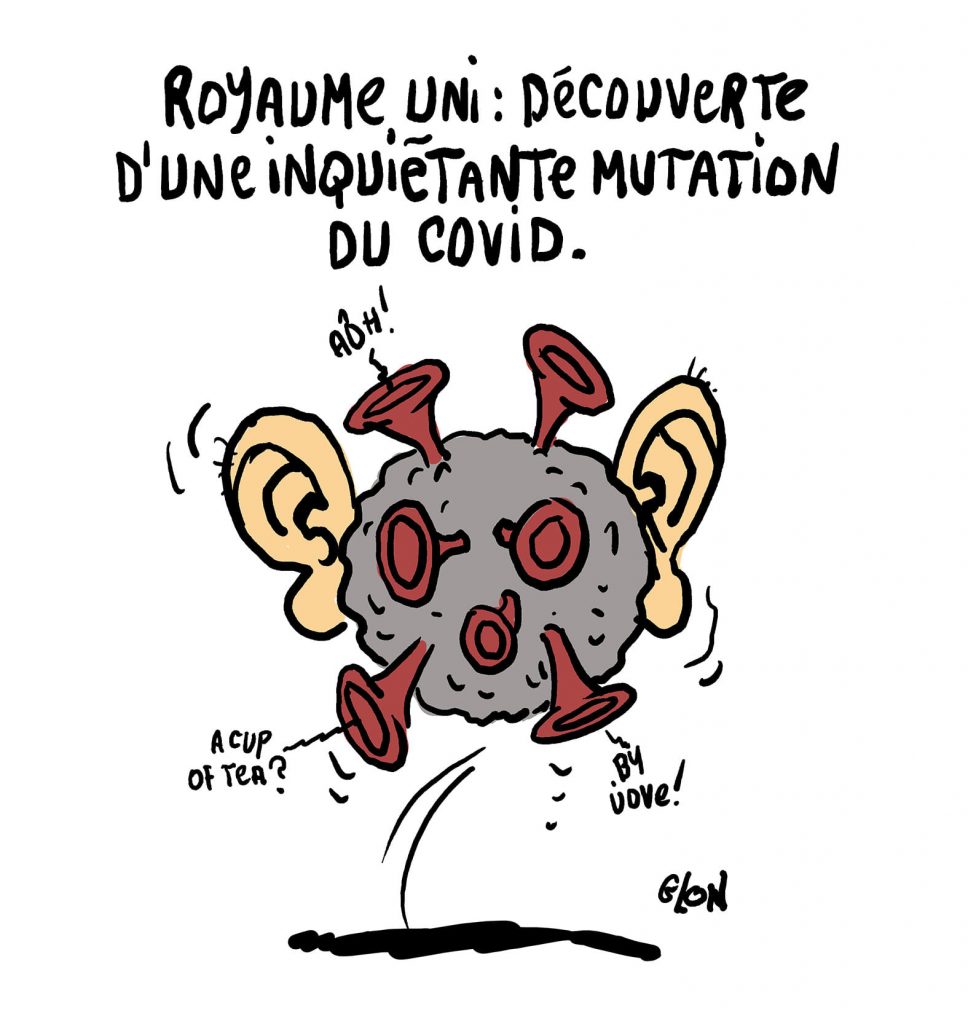dessin presse humour coronavirus covid-19 image drôle mutation virus Angleterre