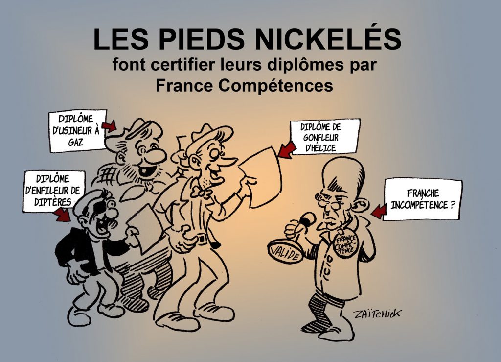 dessin presse humour Éducation Nationale image drôle enseignement professionnel France Compétence