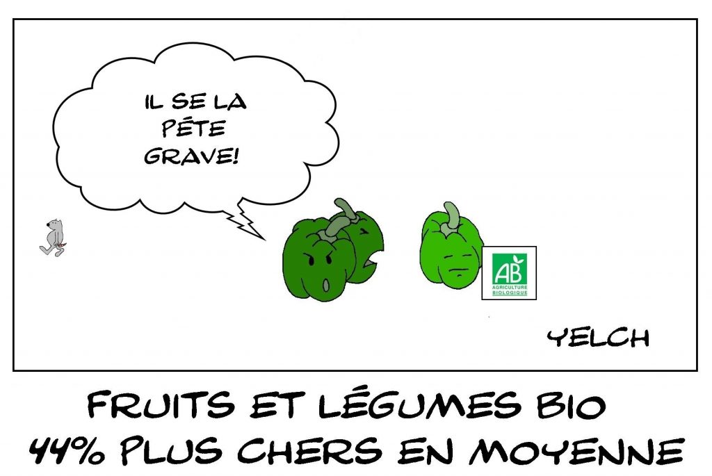 dessins humour fruits légumes bio image drôle prix cherté