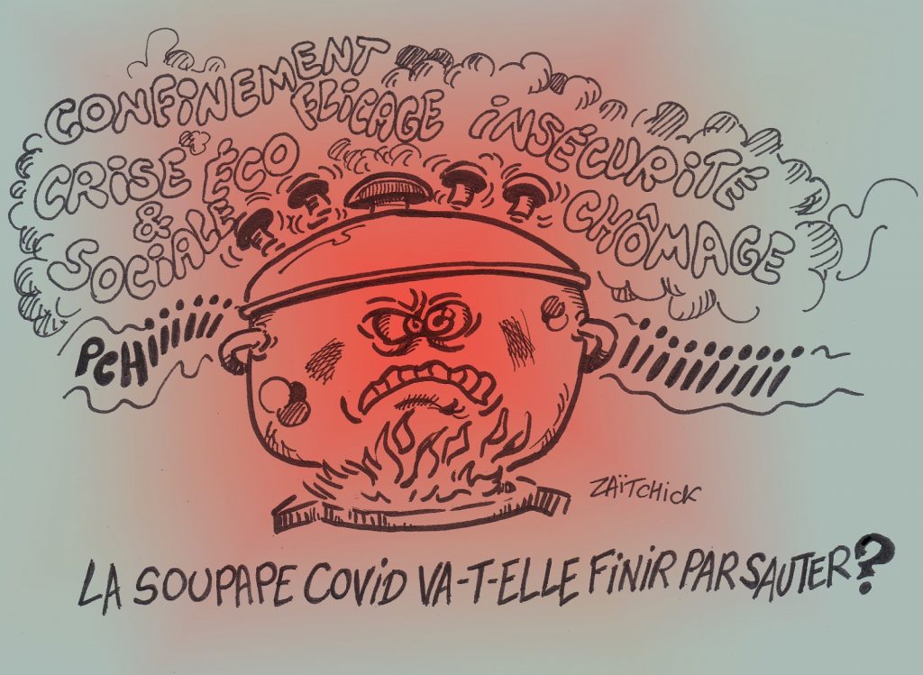 dessin presse humour coronavirus covid-19 image drôle crise soupape