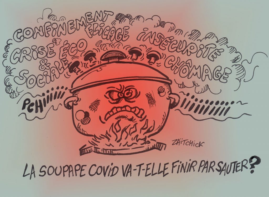 dessin presse humour coronavirus covid-19 image drôle crise soupape