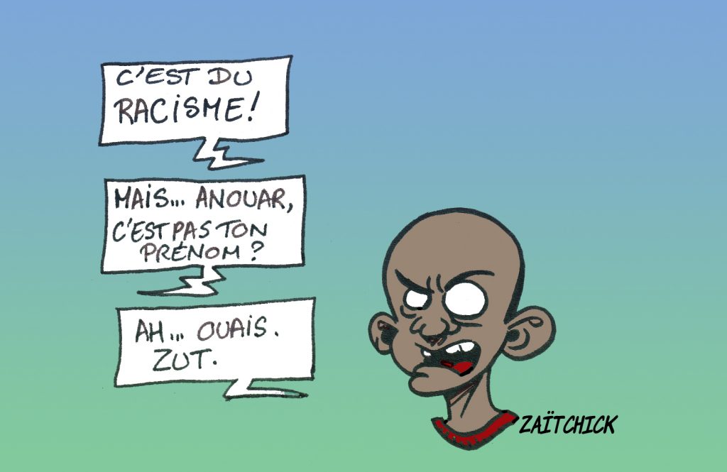 dessin presse humour racisme football image drôle PSG-Basaksehir Anouar noir