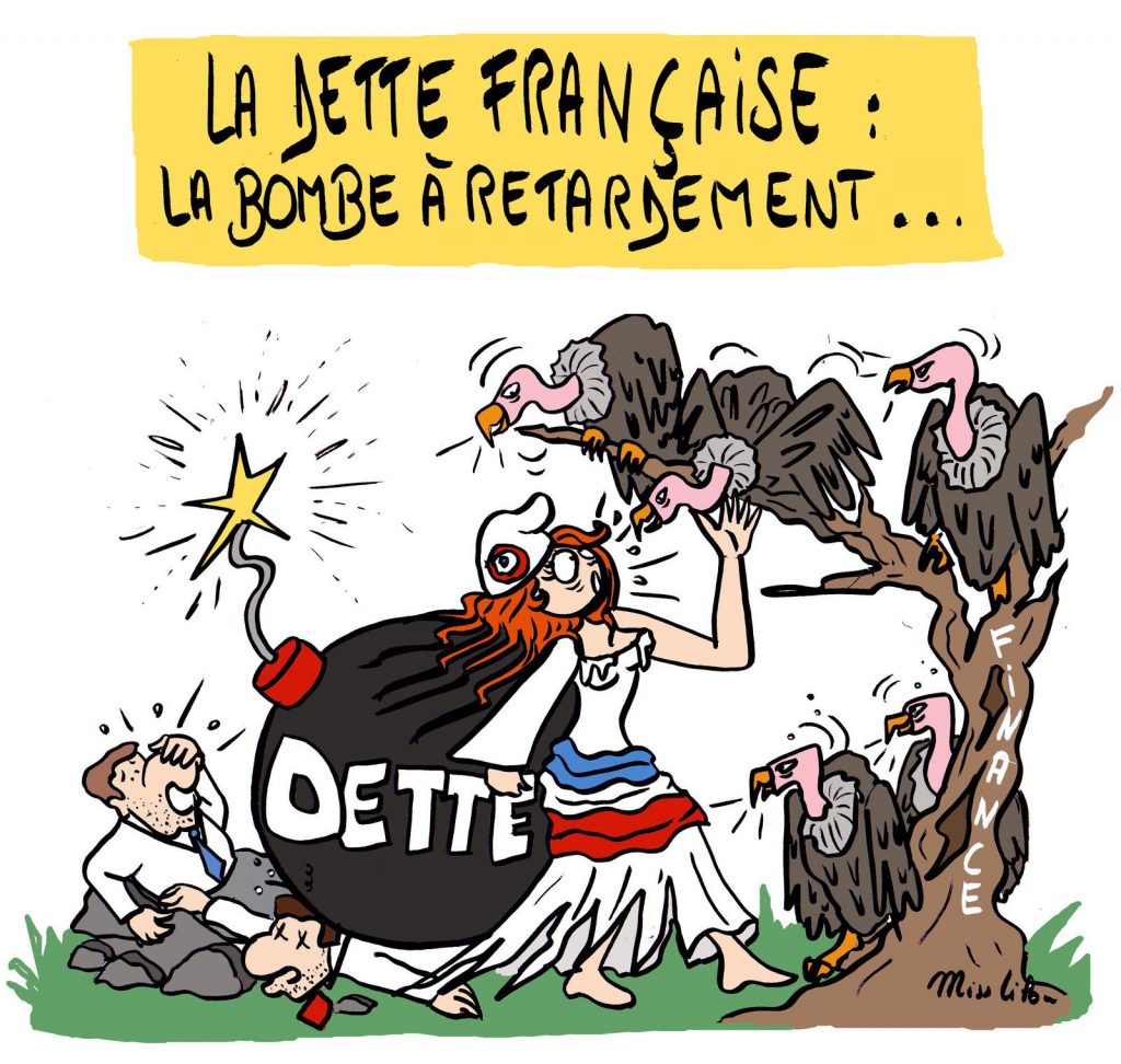 dessin presse humour dette française image drôle bombe retardement