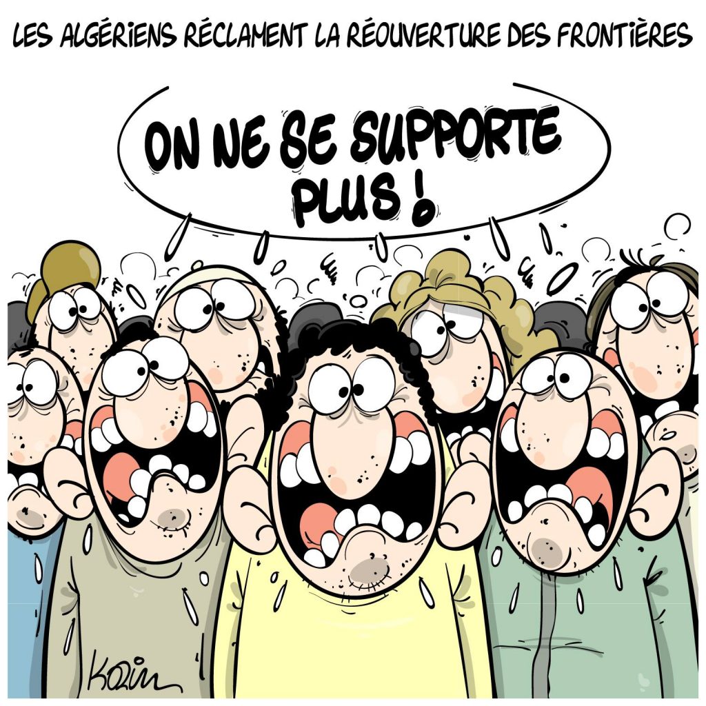 dessin presse humour coronavirus covid-19 image drôle Algérie réouverture frontières