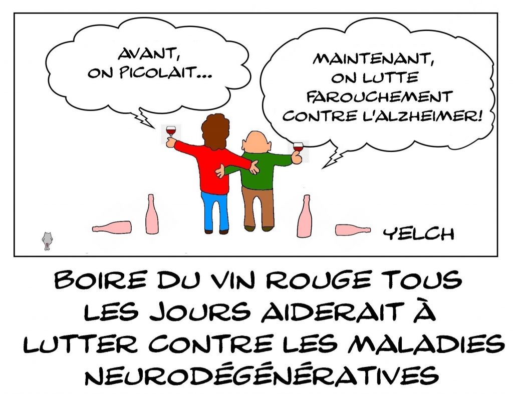 dessins humour alcoolisme vin rouge image drôle prévention Alzheimer