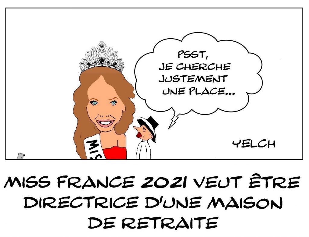 dessins humour Miss France 20201 Ehpad image drôle Geneviève de Fontenay maison de retraite
