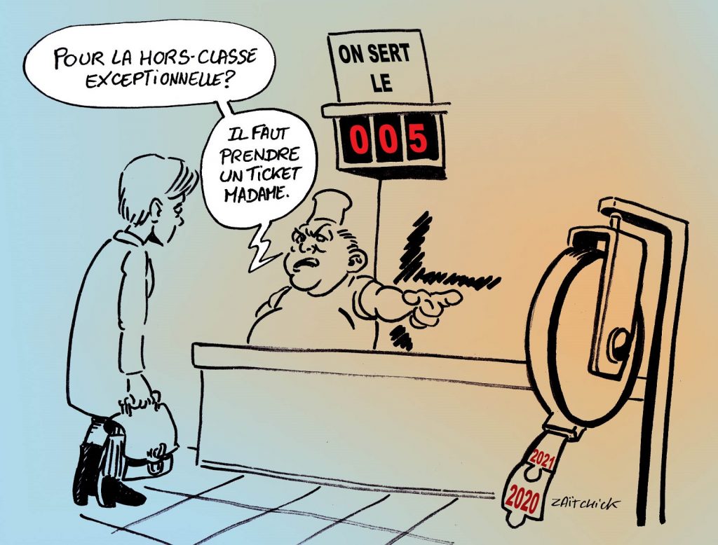 dessin presse humour Éducation Nationale image drôle promotion hors classe