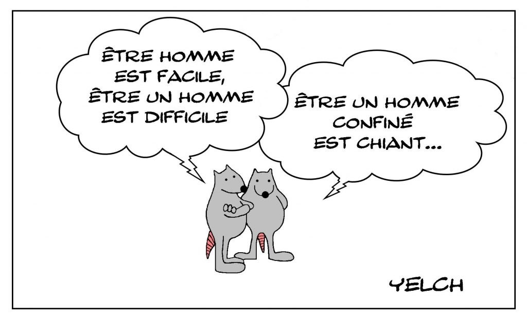 image drôle coronavirus confinement dessin humour être homme