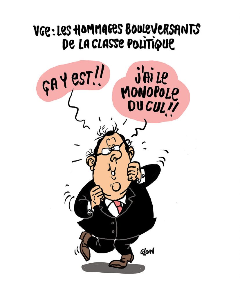 dessin presse humour mort Valéry Giscard d'Estaing image drôle François Hollande