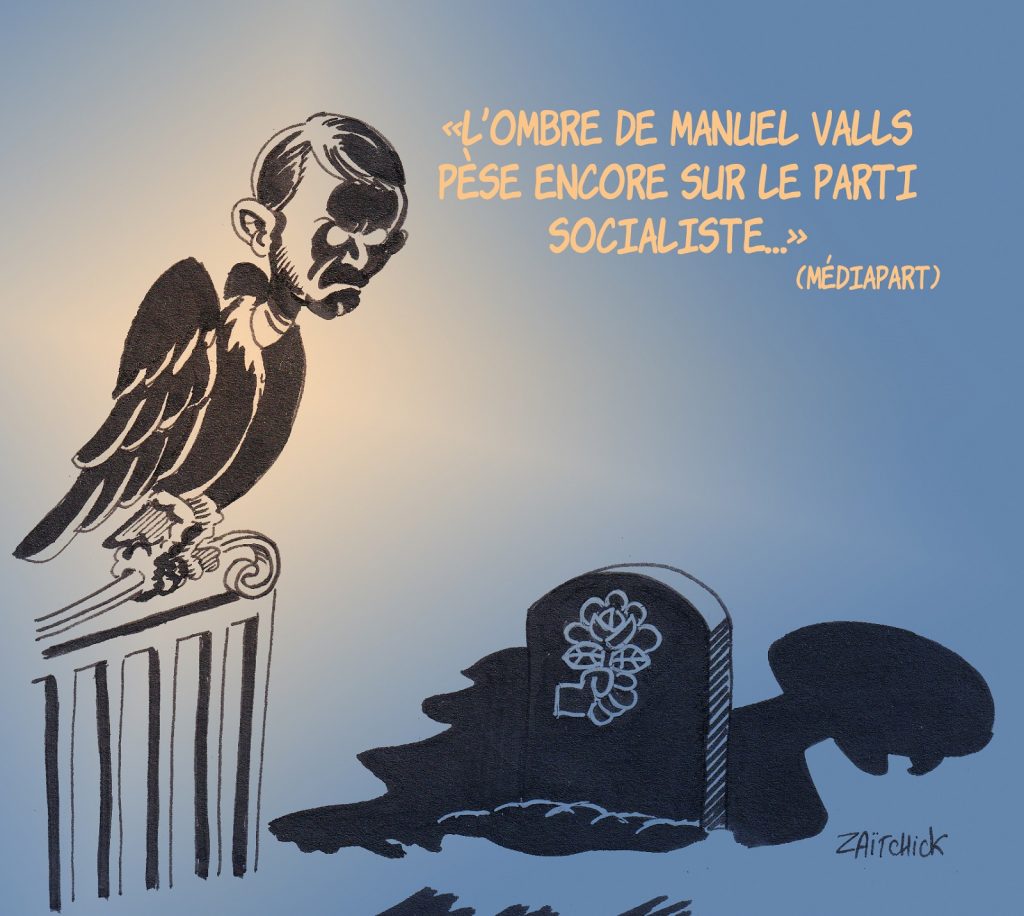 dessin presse humour Parti Socialiste image drôle ombre Manuel Valls