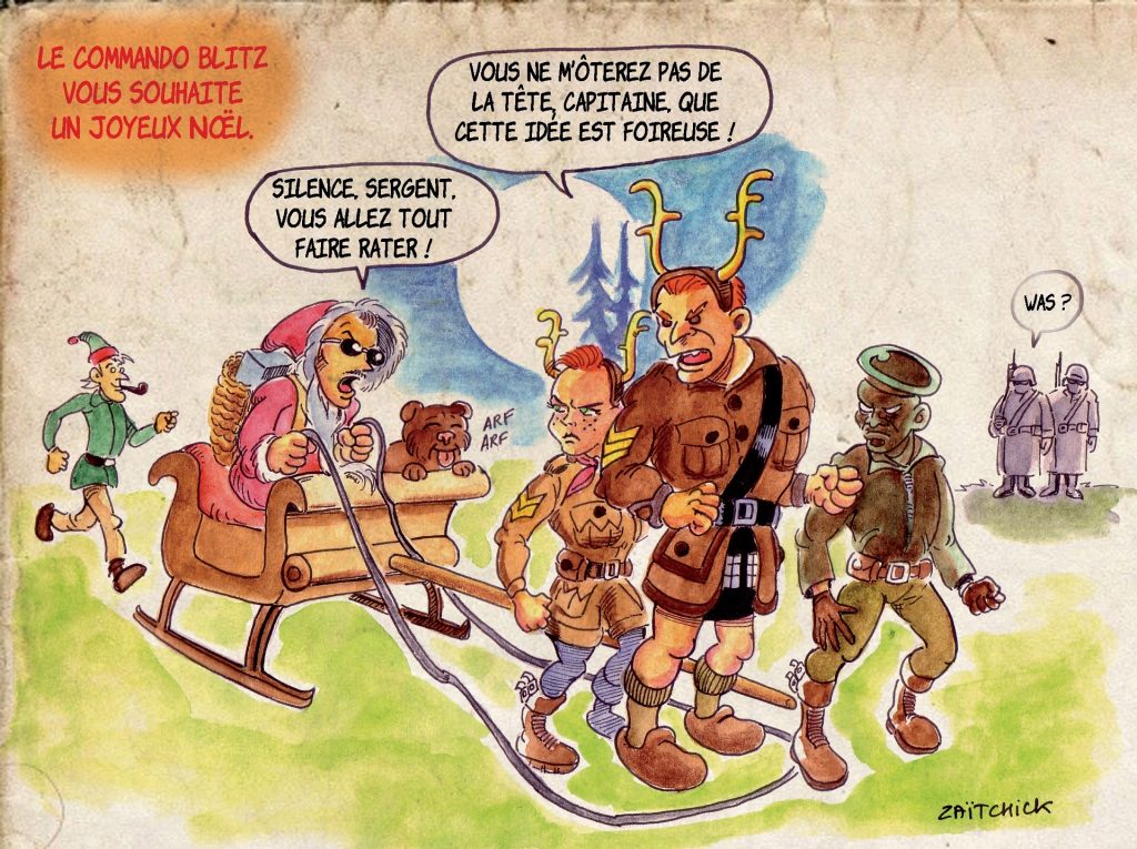 Commando Blitz BD bande dessinée nazi guerre mondiale robots science-fiction parodie Noël