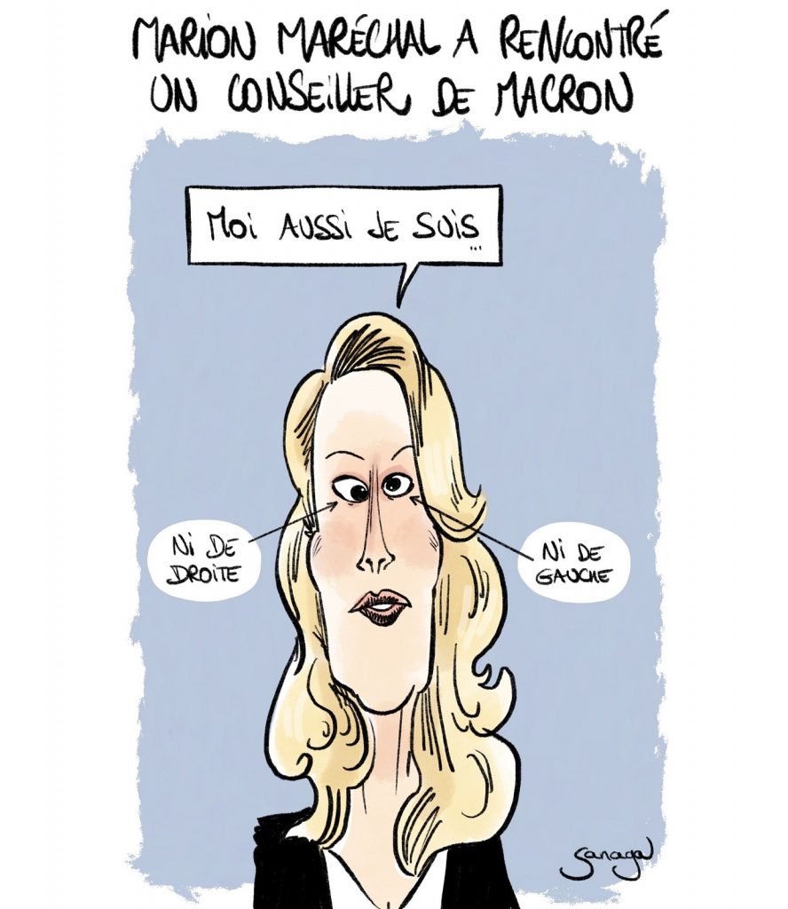 dessin presse humour Marion Maréchal image drôle rencontre conseiller Macron