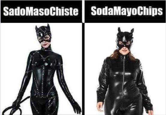 dessin humour costume catwoman image drôle sadomasochisme soda mayo chips