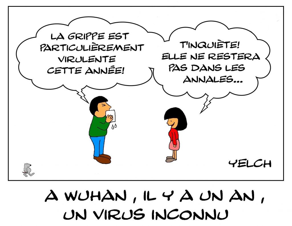 dessins humour Wuhan Chine image drôle coronavirus virus inconnu