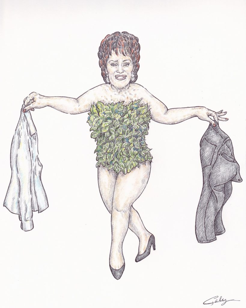 image drôle décès Rika Zaraï chemise pantalon dessin humour plantes médecine naturelle