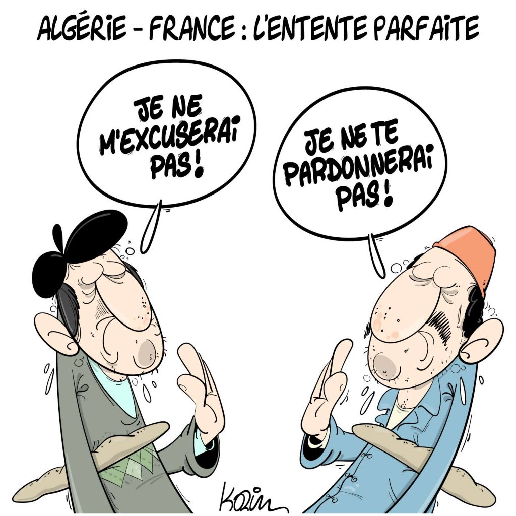 dessin presse humour Algérie France image drôle excuses pardon rapport Stora