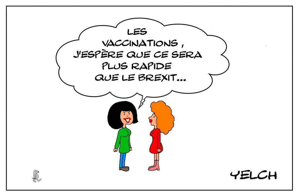 dessins humour coronavirus covid-19 image drôle vaccin anti-covid vaccination lenteur Brexit