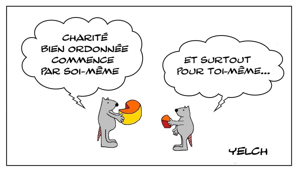 dessins humour proverbe dicton image drôle charité ordre