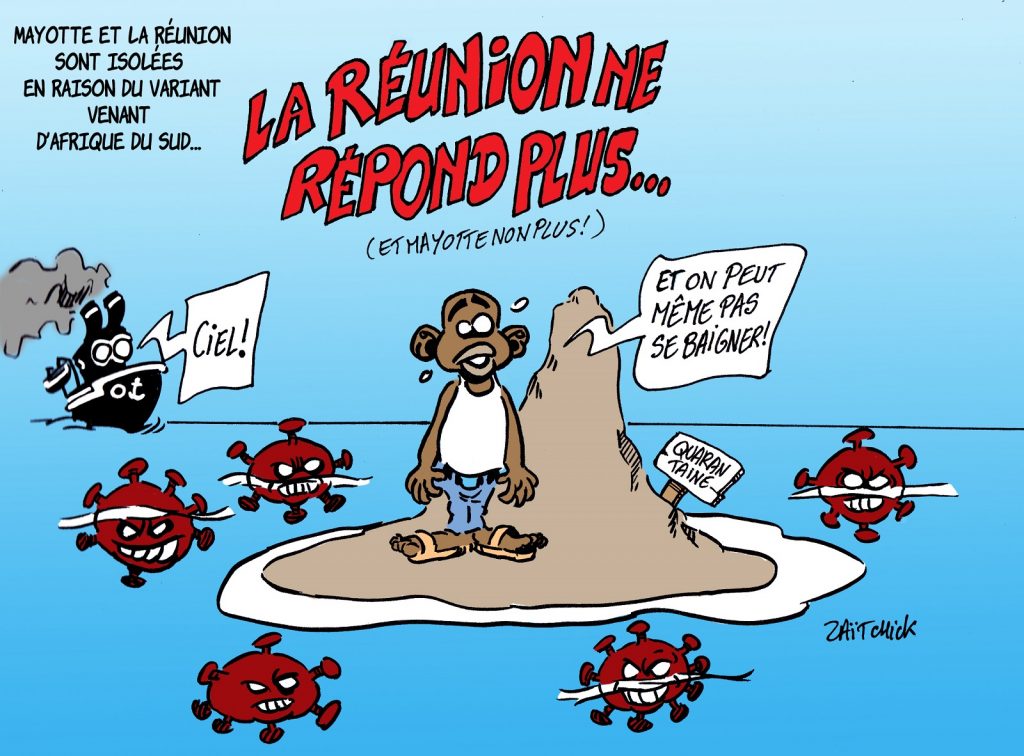 dessin presse humour coronavirus covid19 image drôle quarantaine Réunion Mayotte