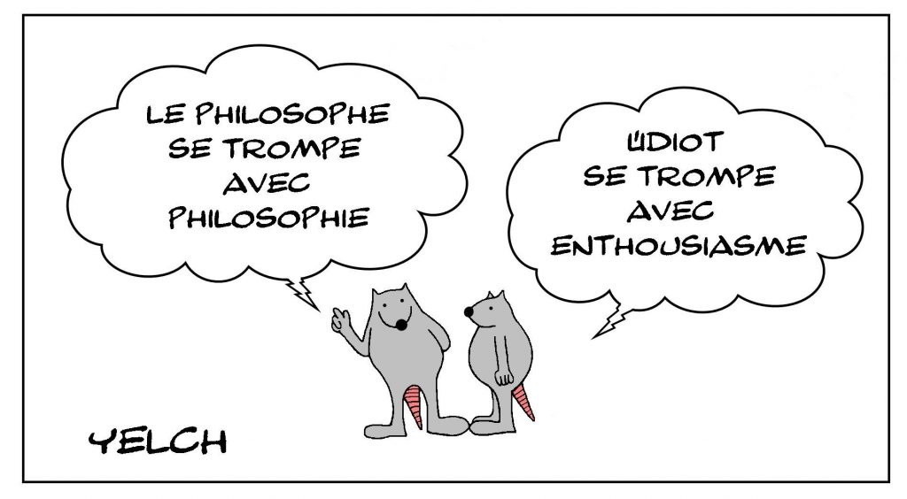 image drôle philosophie pensée dessin humour philosophe idiot erreur