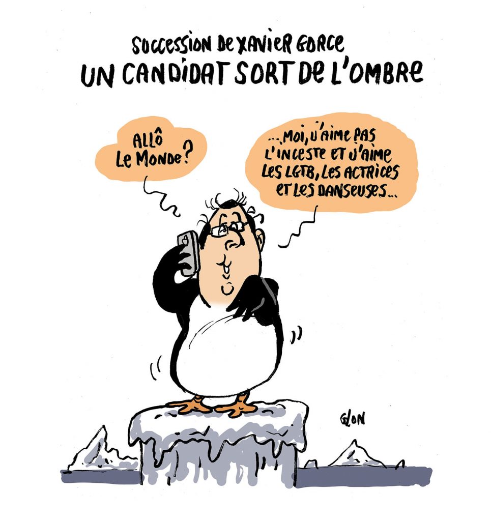 dessin presse humour Le Monde Xavier Gorce image drôle François Hollande pingouin