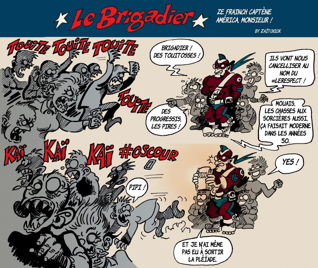 image drôle Le Brigadier dessin humour réseaux sociaux Twitter inculture progressisme