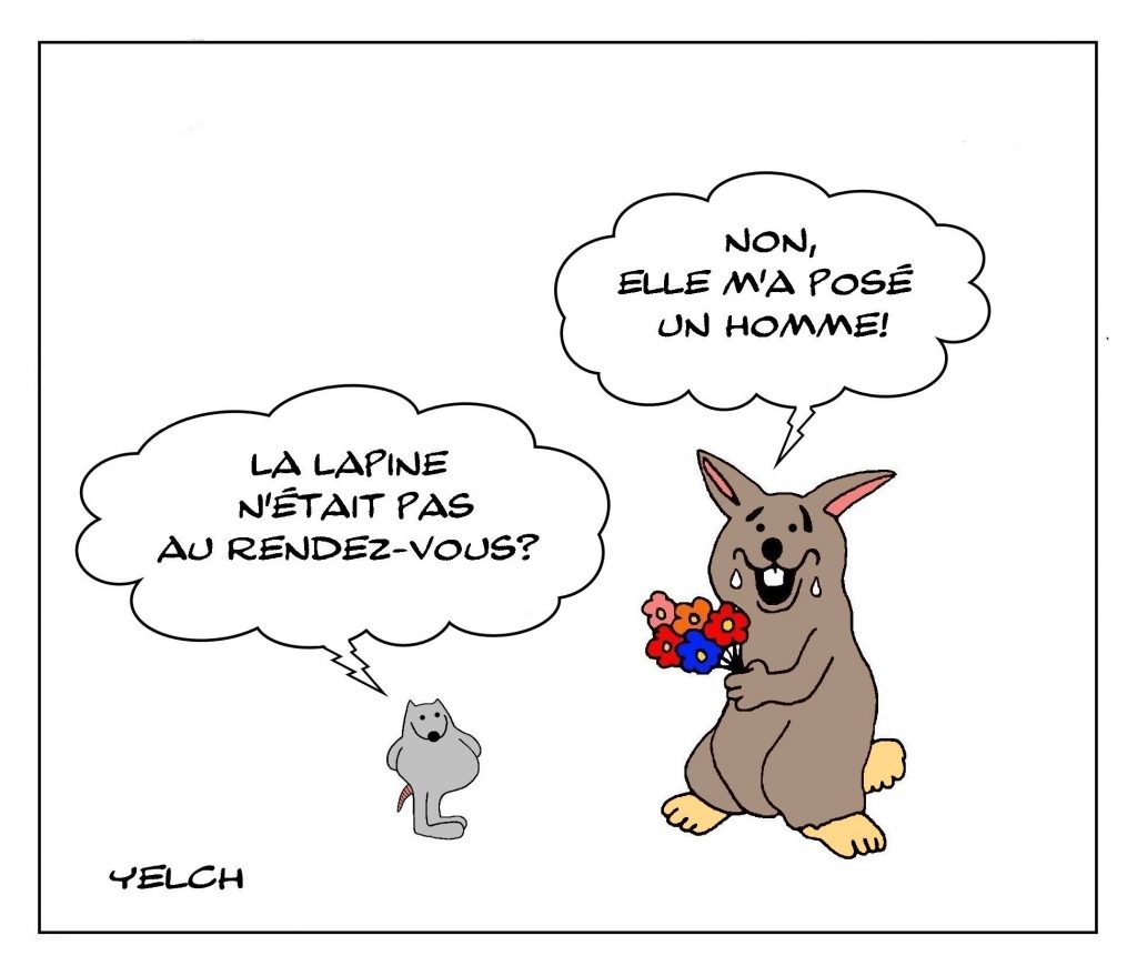 dessins humour expression image drôle rendez-vous lapin