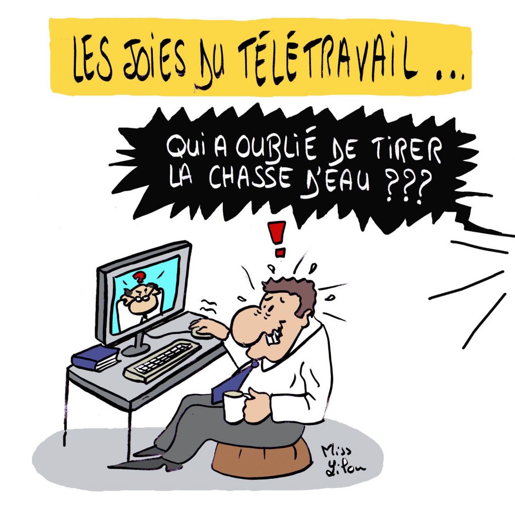 dessin presse humour coronavirus covid-19 image drôle télétravail