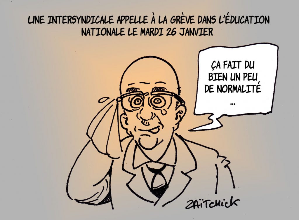 dessin presse humour Jean-Michel Blanquer image drôle grève Éducation Nationale