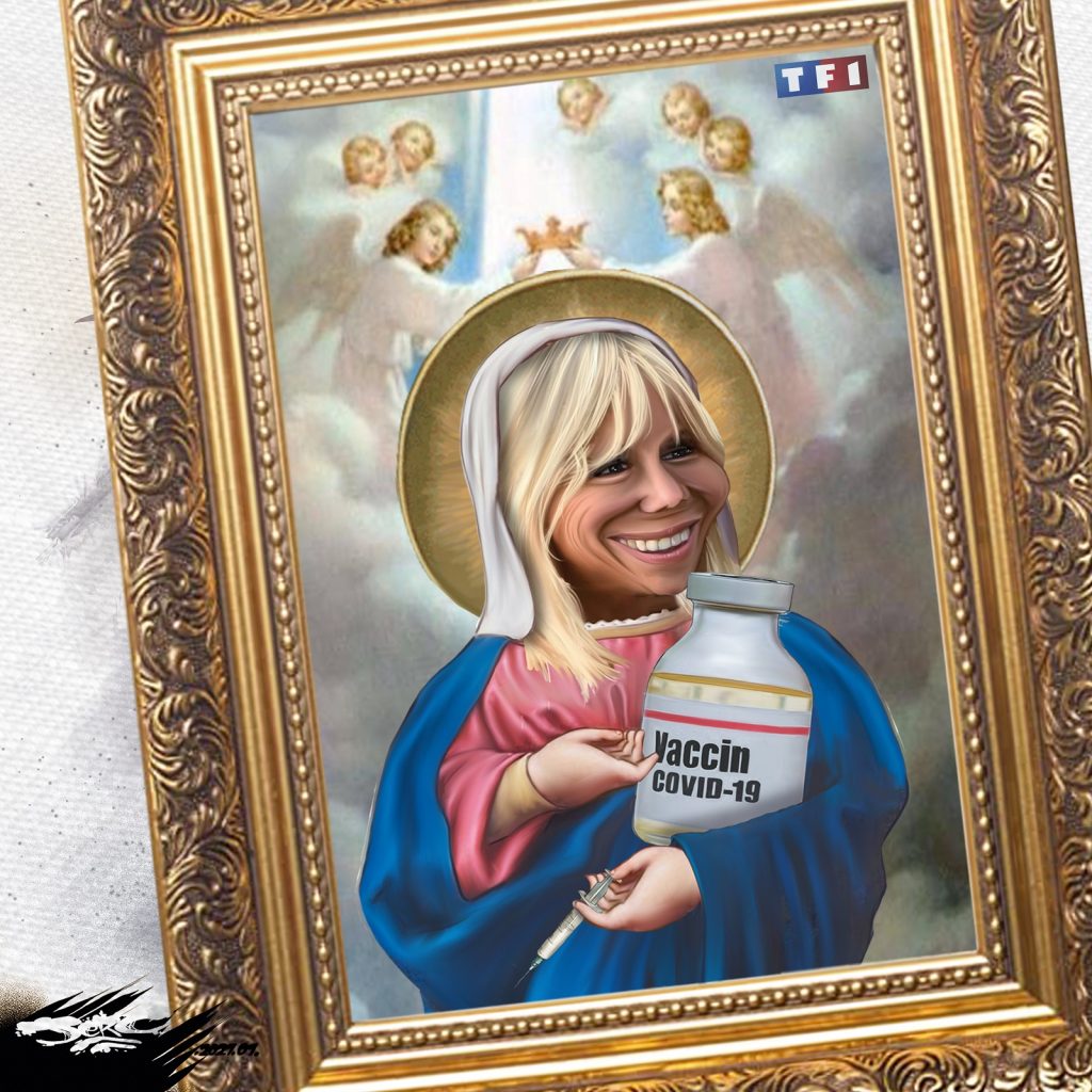 dessin presse humour coronavirus covid-19 image drôle Brigitte Macron vaccination