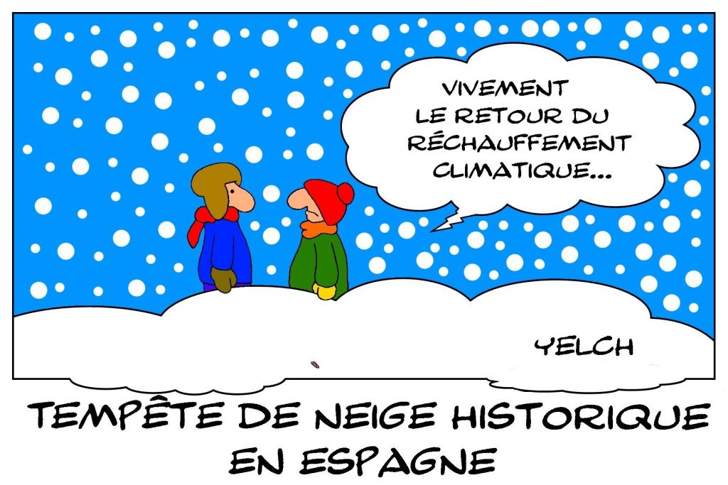 dessins humour hiver Espagne image drôle tempête neige