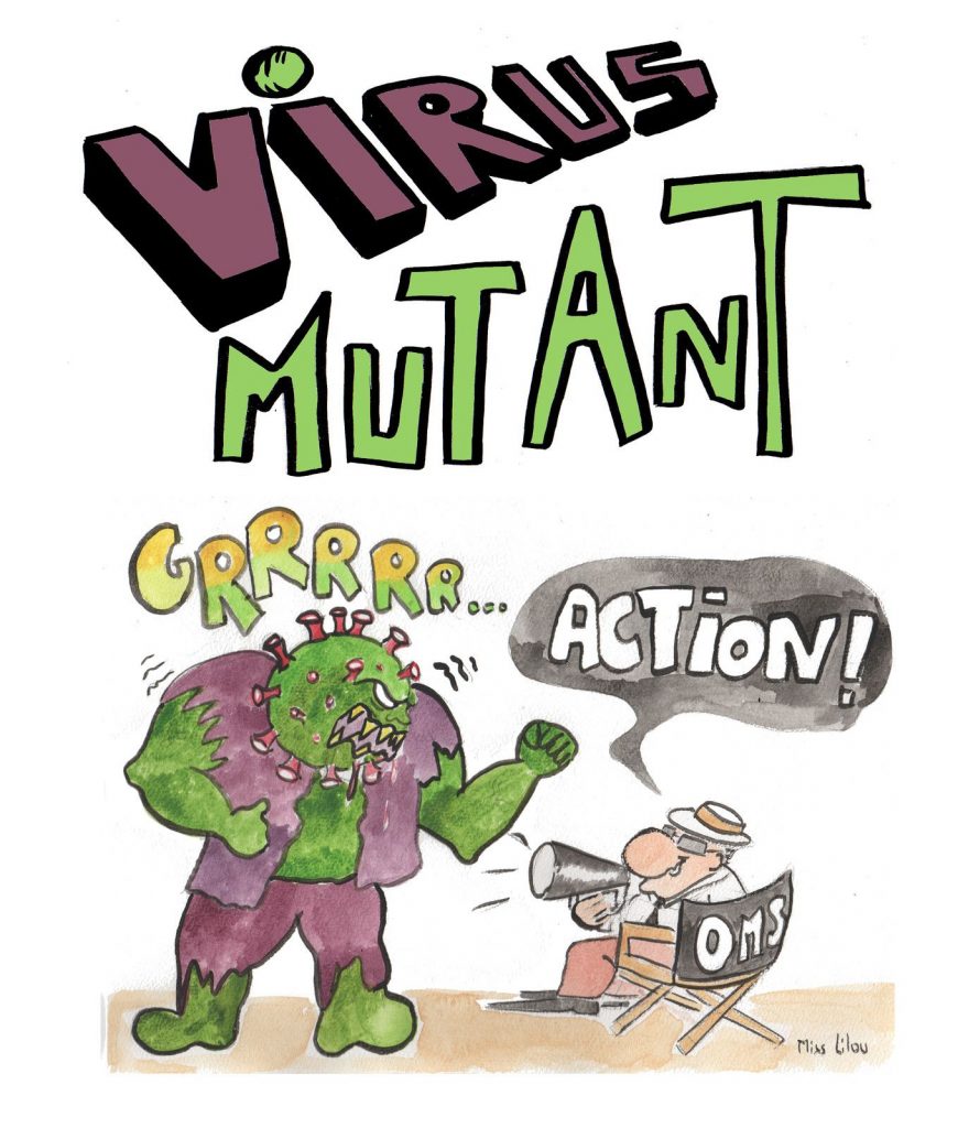 dessin presse humour coronavirus covid-19 image drôle virus mutant OMS
