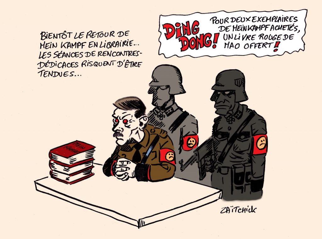 dessin presse humour Adolf Hitler image drôle Mein Kampf retour librairie